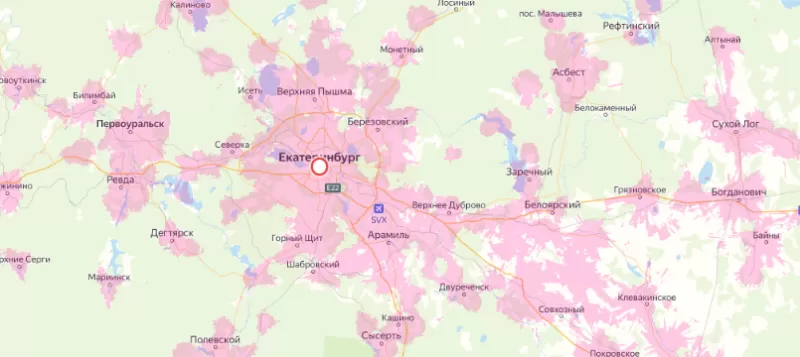 Зона покрытия Билайн в городе Тула и области 