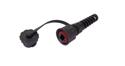 Индустриальный коннектор RJ45/8P8C Кат.6, неэкранированный, IP67, черный 