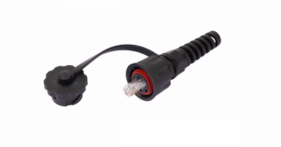 Индустриальный коннектор RJ45/8P8C Кат.6, неэкранированный, IP67, черный 